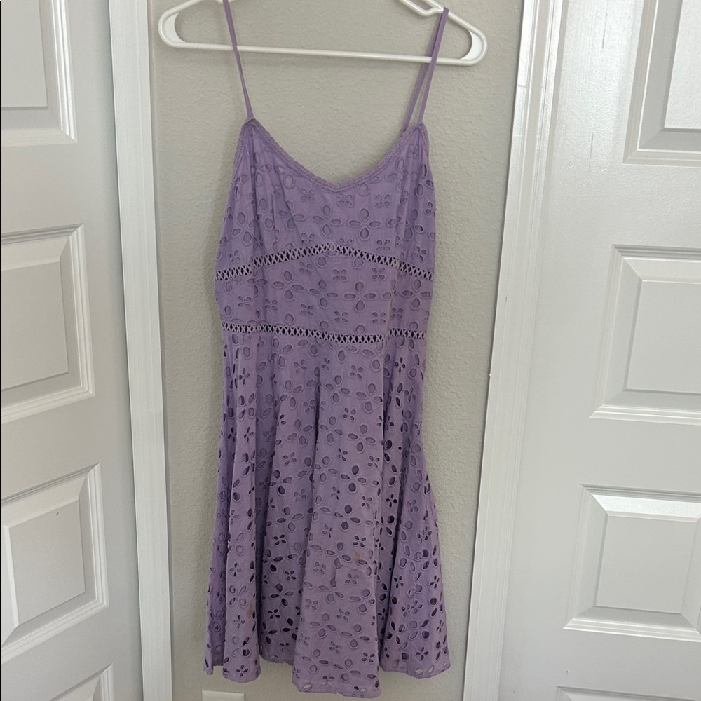 VENUS Lavender Eyelet Mini Dress